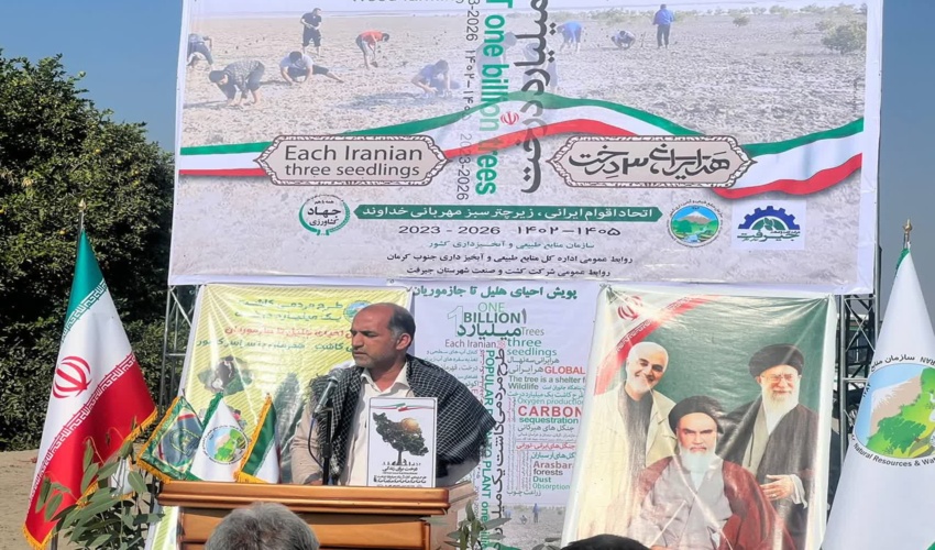 بیش از ۲٠ هزار اصله نهال گونه های جنگلی و بیابانی در جنوب کرمان غرس شد